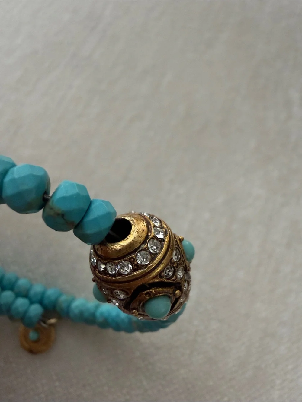 Linda Levinson Designs Turquoise Beaded Evil Eye Wrap Bracelet